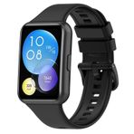 Wownadu Huawei Watch Fit 2 / Active/Elegant ile uyumlu yedek kayış, ayarlanabilir silikon bileklik, kadınlar ve erkekler için, siyah (saat yok)