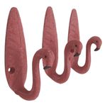 Wowser Pembe Flamingo Boyun Dökme Demir Duvar Kancaları, Deniz Temalı Duvar Dekoru, 3'lü Set, 4,75 İnç
