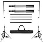 Wowstar 2,6 x 3 m / 8,5 x 10 ft Taşıma Çantalı Ayarlanabilir Fotoğraf Standı Arka Plan Destek Sistemi Kiti Alüminyum Alaşımlı Siyah Arka Plan Destek Sistemi Kiti Doğum Günü Partisi, Düğün için