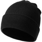 WOXJENA Kışlık bere, erkek, kadın, örgü bere, kış, yetişkin üniseks bere, bere, polyester şapka, modern, yumuşak, elastik, nefes alan başlık, Siyah