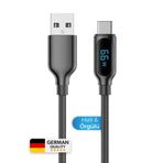 Woyax By Deji 66w Dijital Göstergeli Örgülü Usb To Type C Süper Hızlı Şarj Kablosu Siyah 120 Cm