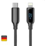 Woyax By Deji iPhone Uyumlu Örgülü Dijital Göstergeli Şarj Kablosu 6 7 8 X Xs 11 12 13 14 Pro Max Plus - Lightning