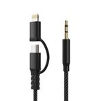 Woyax By Deji Type-c + Lightning To Aux 3.5mm Ses Kablosu 1.2m