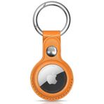 Woyinger Apple Airtags Tutucu için Hava Etiketi Anahtarlık, Koruyucu Deri Airtags Kılıf İzleyici Kapağı Hava Etiketi Tutucu, Airtag Anahtarlık Apple Yeni AirTag ile Uyumlu, Turuncu