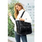 Woys Bags Siyah Kapitone Şışme Puf Kadın Omuz Çantası