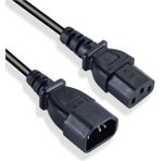 Wozlo 1.5m Kasa Monitör Elektrik Güç Power Uzatma Kablosu - Siyah - 1,5 m