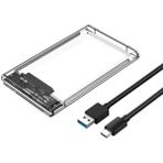 Wozlo 2.5 USB 3.0 Type C 3.1 Harici SSD HDD Kutusu - Harddisk Sata Kutu - Şeffaf