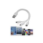Wozlo 3 In 1 Usb Data Şarj Kablosu Mikro Usb Iphone Lightning Usb Type-C Android Ios Uyumlu