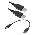 Wozlo 30CM USB Erkek Erkek Kablo - Siyah Renk - Iki Ucu USB Erkek Kablo - 30 cm
