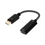 Wozlo 4K Displayport 1.4 To HDMI 2.0 Aktif Çevirici Dönüştürücü Kablo 4K@60Hz, 2K@144Hz, 1080P@144Hz - Siyah