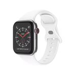 Wozlo Apple Uyumlu iOS Watch 1, 2, 3, 4, 5, 6, 7, 8, Se Silikon Kordon Kayış - M-l Beden 38/40/41mm - Beyaz