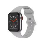 Wozlo Apple Uyumlu iOS Watch 1, 2, 3, 4, 5, 6, 7, 8, Se Silikon Kordon Kayış - M-l Beden 38/40/41mm - Gri