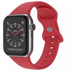Wozlo Apple Watch 1, 2, 3, 4, 5, 6, 7, 8, Se Silikon Kordon Kayış - M-l Beden 38/40/41mm - Kırmızı
