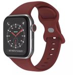 Wozlo Apple Watch 1, 2, 3, 4, 5, 6, 7, 8, Se Silikon Kordon Kayış - S-m Beden 38/40/41mm - Bordo