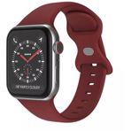 Wozlo Apple Watch 1, 2, 3, 4, 5, 6, 7, Se Silikon Kordon Kayış - S-m Beden 42/44/45mm - Bordo