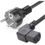 Wozlo C13 Power Güç Kablosu - 90 Derece L Tip Sağ Açılı - Standart Power Kablosu - 1.8 mt - Siyah - 1,8 m