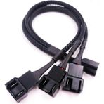 Wozlo Fan Çoklayıcı Pwm Y Splitter Kablosu 4pin Dişi To 4pin + 2x 3pin Erkek Kablo - Siyah