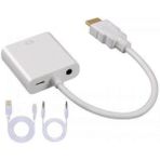 Wozlo HDMI To VGA Çevirici Kablo Uydu Receiver Macbook Ps3 Ps4 Projeksiyon + Ses ve Güç Destekli - Beyaz
