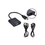 Wozlo Hdmi To Vga Çevirici Kablo Uydu Receiver Macbook Ps3 Ps4 Projeksiyon + Ses Ve Güç Destekli