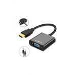 Wozlo Hdmı To VGA Ses Kablo Çevirici Ps3 Pc Notebook Projeksiyon Uyumlu Sesli Adaptör