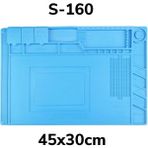 Wozlo Koodmax S160 Büyük Telefon Tamir Pedi Isıya Dayanıklı Silikon Mıknatıslı Anti Statik Kokusuz 45X30CM - Mavi