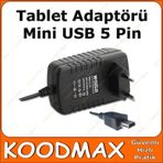 Wozlo Mini USB 5 Pin Tablet Adaptör Şarj Cihazı 5V 2A