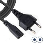 Wozlo Teyp Fişi - Notebook Adaptör Power Kablosu 2 Pin - 1.5 Metre - Siyah - 1,5 m