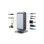 Wozlo Type-C To Hdmi 4K30hz, Vga 4Xusb3.0, Rj45 Ethernet, Kart Okuyucu, Pd 100W, 3.5Mm Ses Çevirici Kablo