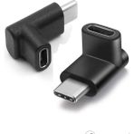 Wozlo USB 3.1 Type-C Uzatma 90 Derece Dirsek Dişi Erkek Çevirici Dönüştürücü - Siyah