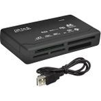 Wozlo USB Çoklu Kart Okuyucu Hub Micro Sd Xd Mmc Ms Cf Tf Mini M2 Combo - Siyah
