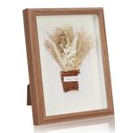 WPAJIRZO Kuru çiçekli 3D resim çerçevesi, "Best Wishes" desenli, ahşap çerçeve Boho duvar dekorasyonu/masa dekorasyonu, kendin yap obje çerçevesi olarak da kullanılabilir, derin doldurmak için 27 x 22
