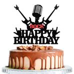 WRACKKIAR Rock Happy Birthday Pasta Tepesi - Rock Müzik Doğum Günü Pastası Tepesi-80'ler Temalı Parti Doğum Günü Pastası Dekoru Rock and Roll Temalı parti malzemeleri