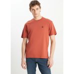 Wranger Wrangler Pamuk Relaxed Fit Geniş Kesim Minimal Logo Kiremit Tişört - XL - Kırmızı