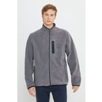 WRANGLER All Terrain Gear Regular Fit Normal Kesim Dik Yaka Erkek Fermuarlı Gri Polar Ceket