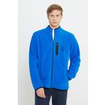 WRANGLER All Terrain Gear Regular Fit Normal Kesim Dik Yaka Erkek Fermuarlı Mavi Polar Ceket