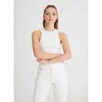 Wrangler Bisiklet Yaka Beyaz Kadın Bluz W241281100-Kolsuz Bluz
