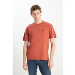 Wrangler Bisiklet Yaka Kiremit Erkek T-Shirt MW7NM203877222 Relaxed Fit Small