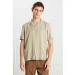 Wrangler Erkek Bej Gömlek S Beden Relaxed Fit Tencel Göm Modeli