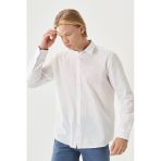Wrangler Erkek Minimalist Keten Gömlek - Uzun Kol - Günlük Şık