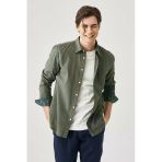 Wrangler Erkek Minimalist Uzun Kol Gömlek - Keten Görünümlü