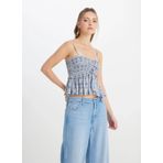 Wrangler Kalp Yaka Mavi Kadın Bluz W241605400-Kolsuz Bluz