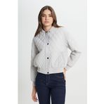 WRANGLER Loose Fit Rahat Kesim Kapitone Detaylı Kadın Gri Bomber Ceket