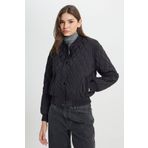 WRANGLER Loose Fit Rahat Kesim Kapitone Detaylı Kadın Siyah Bomber Ceket