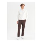 WRANGLER Normal Bel Slim Fit Koyu Kahve Erkek Chino Pantolon WM01200001024 Kahverengi Chino Pant