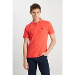 Wrangler Pamuk Regular Fit Normal Kesim Mercan Rengi Polo Yaka Tişört - Nar Çiçeği