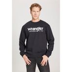 WRANGLER Regular Fit Normal Kesim Bisiklet Yaka %100 Pamuk Erkek Siyah Logo Baskılı Sweatshirt