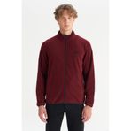WRANGLER Regular Fit Normal Kesim Erkek Bordo Fermuarlı Polar Sweatshirt Ceket