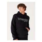 WRANGLER Regular Fit Normal Kesim Kapüşonlu Içi Polarlı Erkek Siyah Sweatshirt