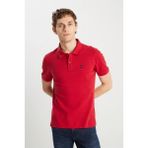 Wrangler Regular Fit Polo Yaka Erkek T-Shirt W7D5K4XX2T600 - Kırmızı