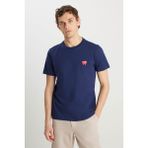 Wrangler Regular Fit Small Logo Lacivert Erkek T-Shirt MW70MD3335